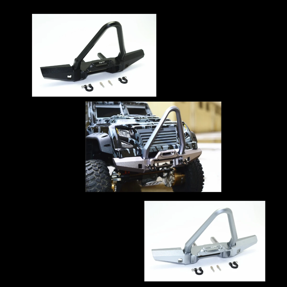 

GPM ALUMINIUM FRONT BUMPER WITH D-RINGS (SPIKED DESIGN) For 1/10 TRX4 DEFENDER TRAIL CRAWLER-82056-4