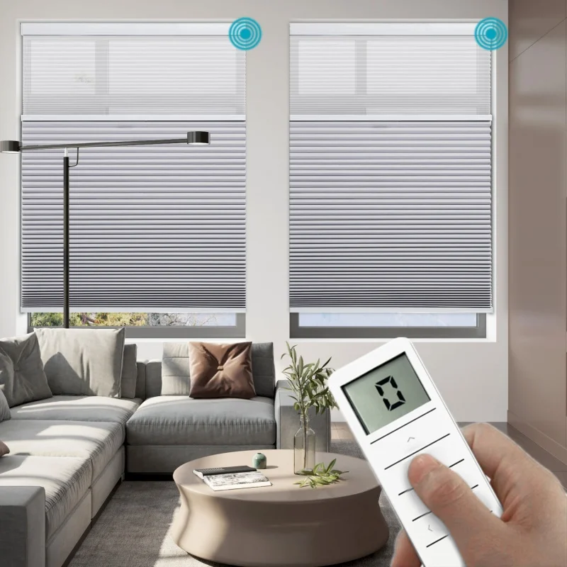 Wholesale Customizable Shades Terylene Fabric Rechargeable App Remote Control Electric Honeycomb Cellular Blinds For Roof Window