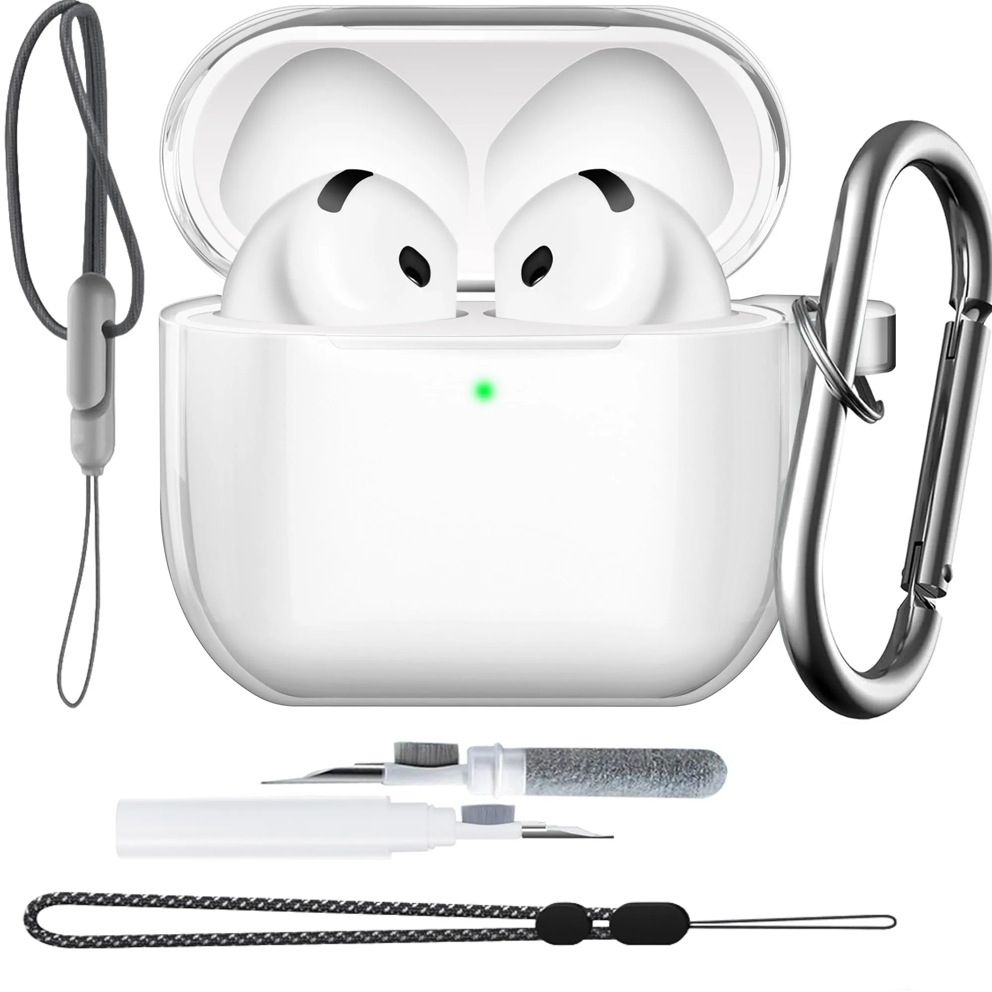 2025 nuevo para AirPods 4ta generación funda protectora de silicona accesorios con Kit de limpieza y llavero para Airpods 4