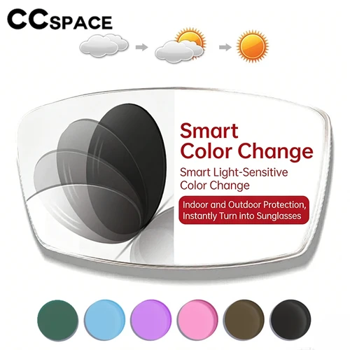 CCspace multifocal progresivo fotocromático CR-39 lentes asféricas de resina para gafas miopía hipermetropía UV400 lentes de protección solar