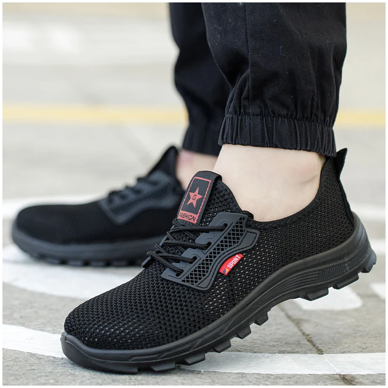 

Мужские Модные дышащие ботинки большого размера со стальным носком, защитная обувь для работы, сетчатые летние рабочие кроссовки, защитные ботинки для инструментов
