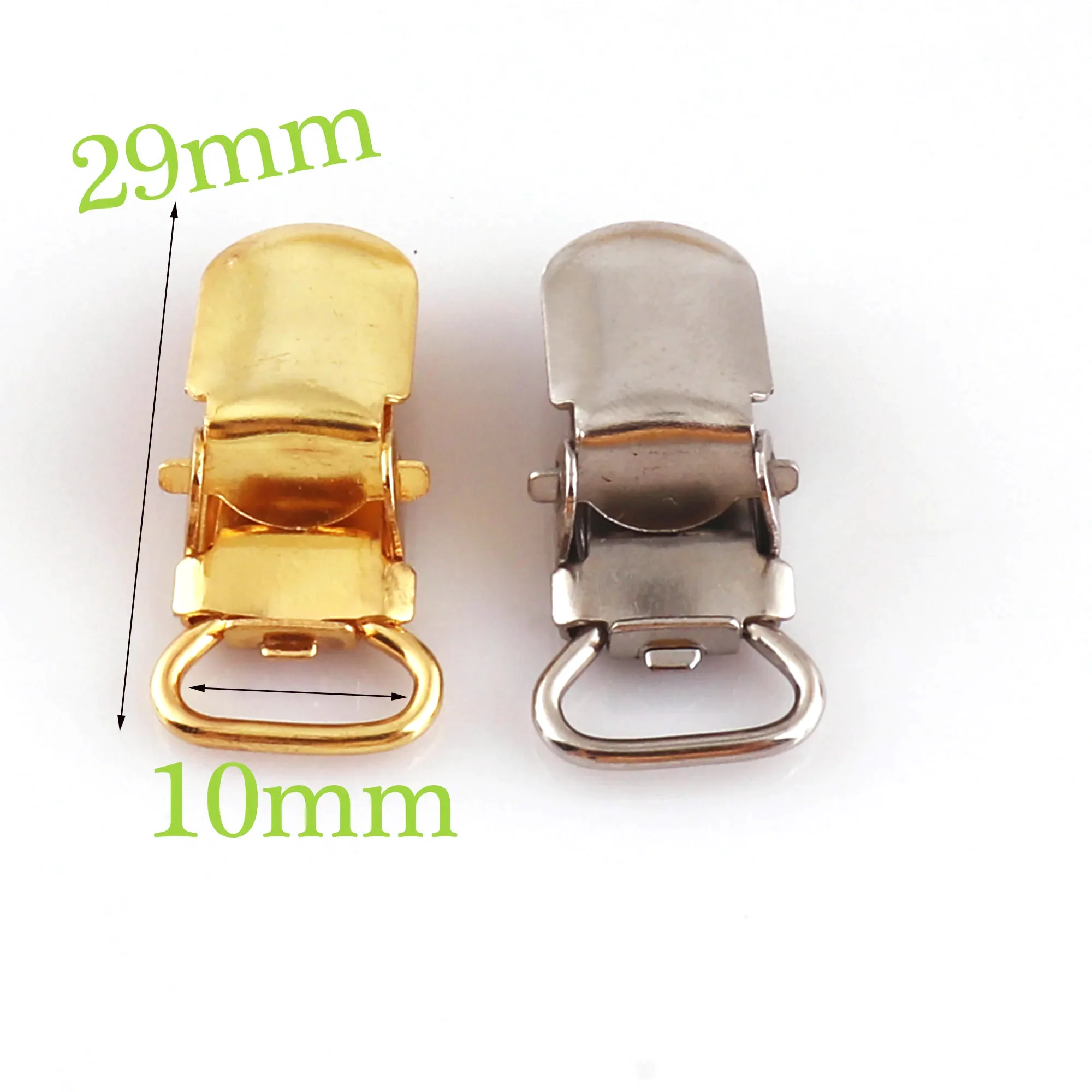 10 Pcs MINI Gold/Silver Suspender Clips Metal Pacifier Holders Pacifier Clips buckle suspender clips Bib Holder