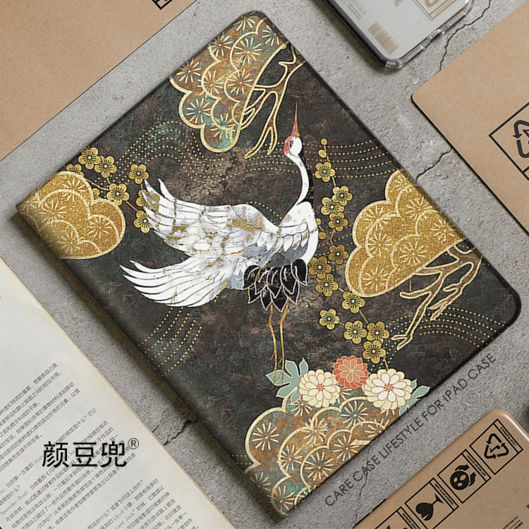 

Crane Chinese Anime Case For iPad 10.2 9th 10th Air 2 3 Mini 6 5 Case Luxury Silicone Pro 12.9 For iPad Air 4 iPad Pro 11 Case