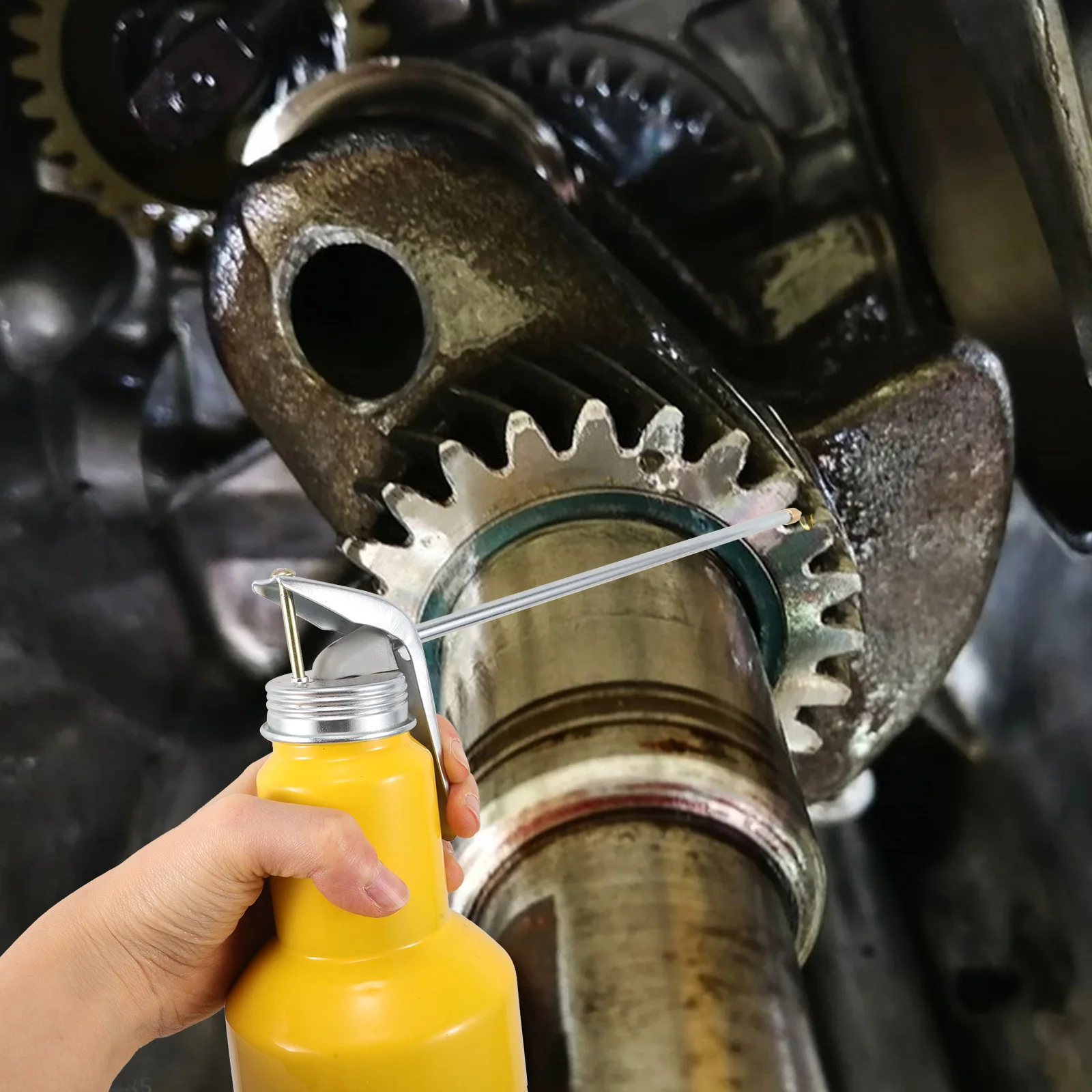 

Metal Oil Can Long Spout Manual Pump For Lubrication Portable Fuel Transfer Bottle Gear Oil Dispenser Car Bike Maintenance