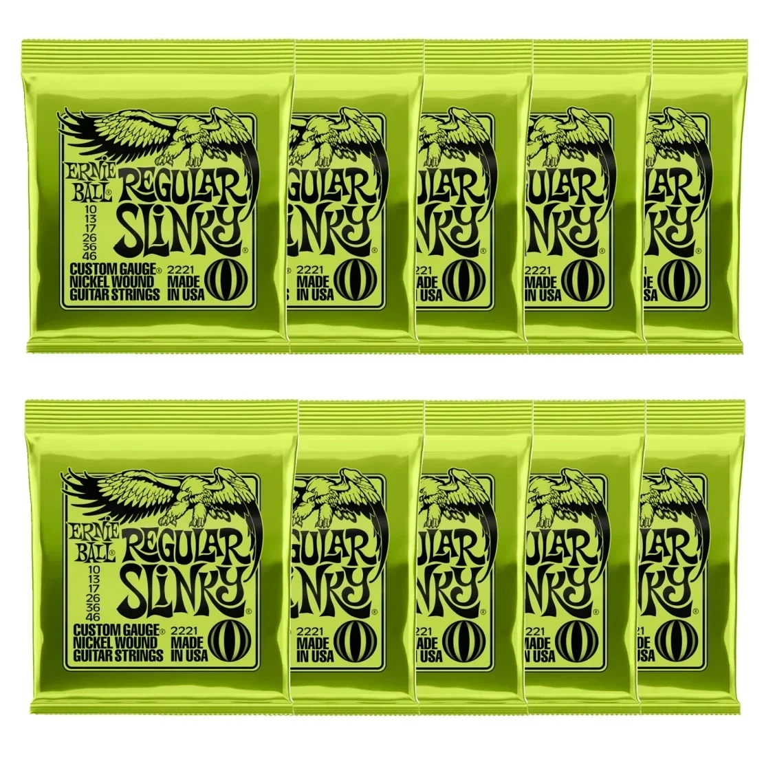 10 Pcs Ernie Ball-Popular Electric Guitar String For Acoustic 2221 2223 2626 2627 2721 2723 2727 2004 2006 6-String Guitar Parts