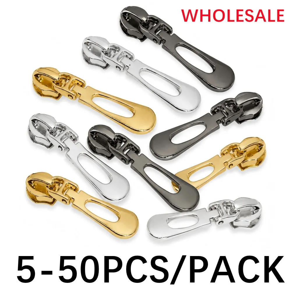 5/20/50Pcs Zipper Slider for Nylon Zips Clothes Bag Zippers Puller Jacket Coat Zip Head Repair Kit DIY Sewing Accessories5 #3#