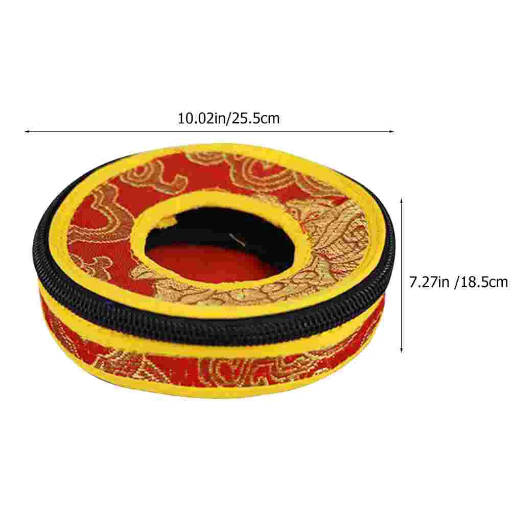 Bell Ring Set Religious Cymbals Bag Storage Polyester Meditation Case Nepal Sleeve Holder