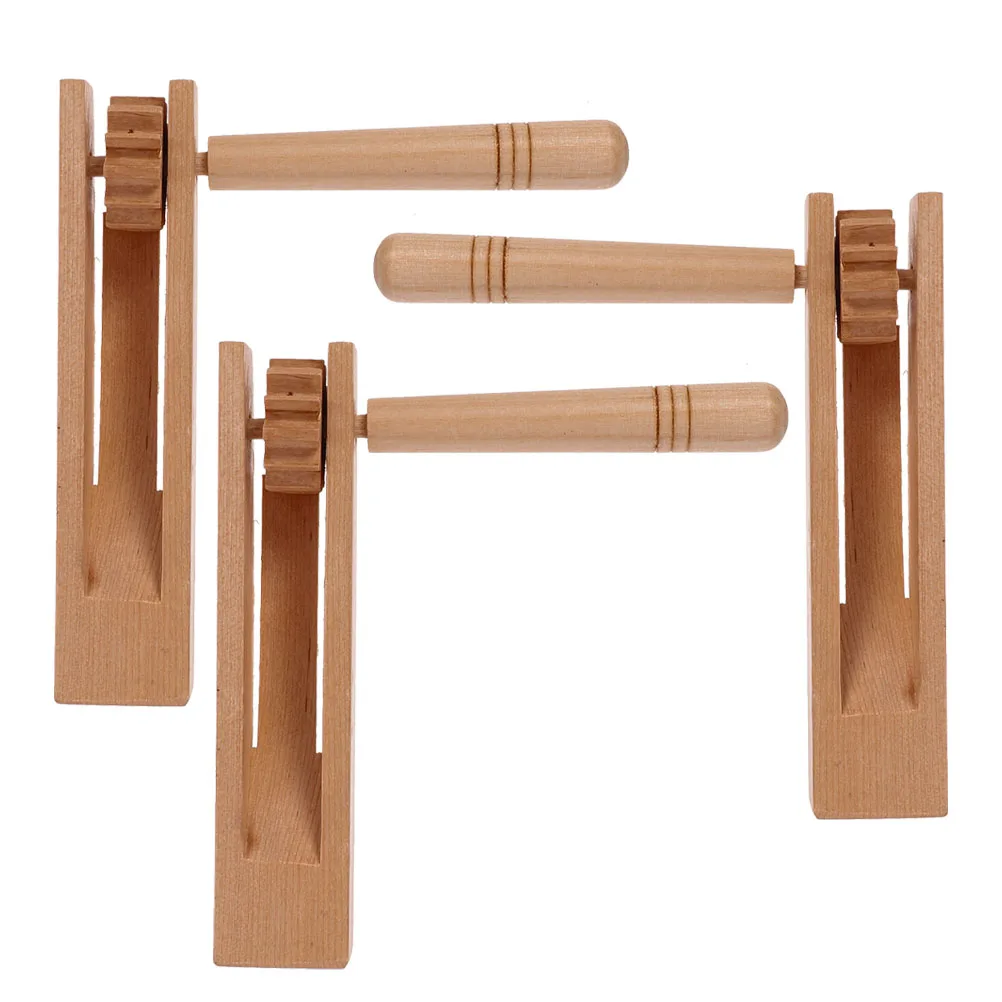 

3pcs Wooden Castanet Long Handle Percussion Instrument For Children Educational Music Ratchet Noise Maker Clapper Manual