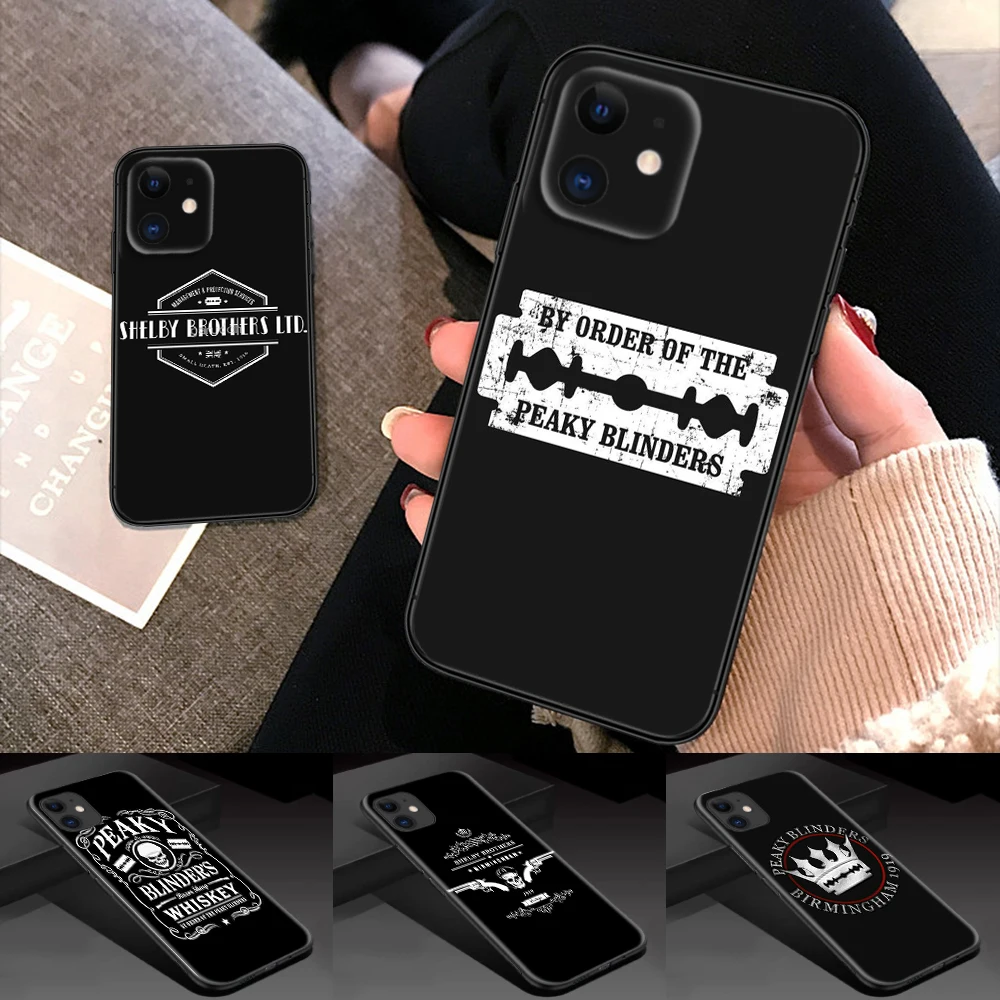 P-Peaky b-Blinders Cross Logo Soft Silicone Phone Case for iPhone 15 14 Plus 13 12 11 X XS XR Pro Max Mini 8 7 Plus