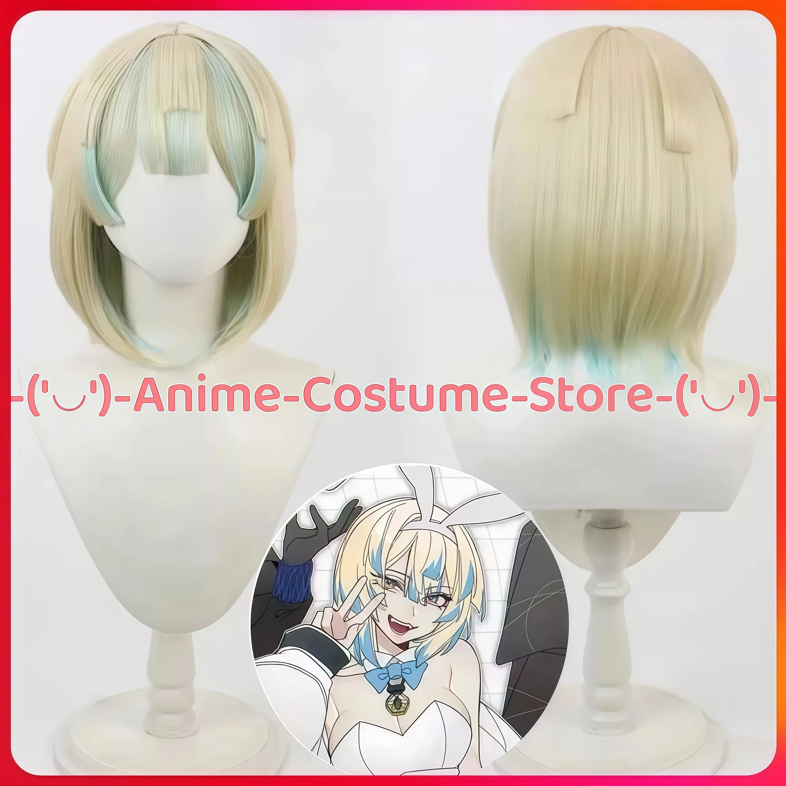 NIJISANJI VTuber Genderbend Hibachi Mana Cosplay Wig Anime Character Wigs Halloween Carnival Party Costume Prop Synthetic Hair