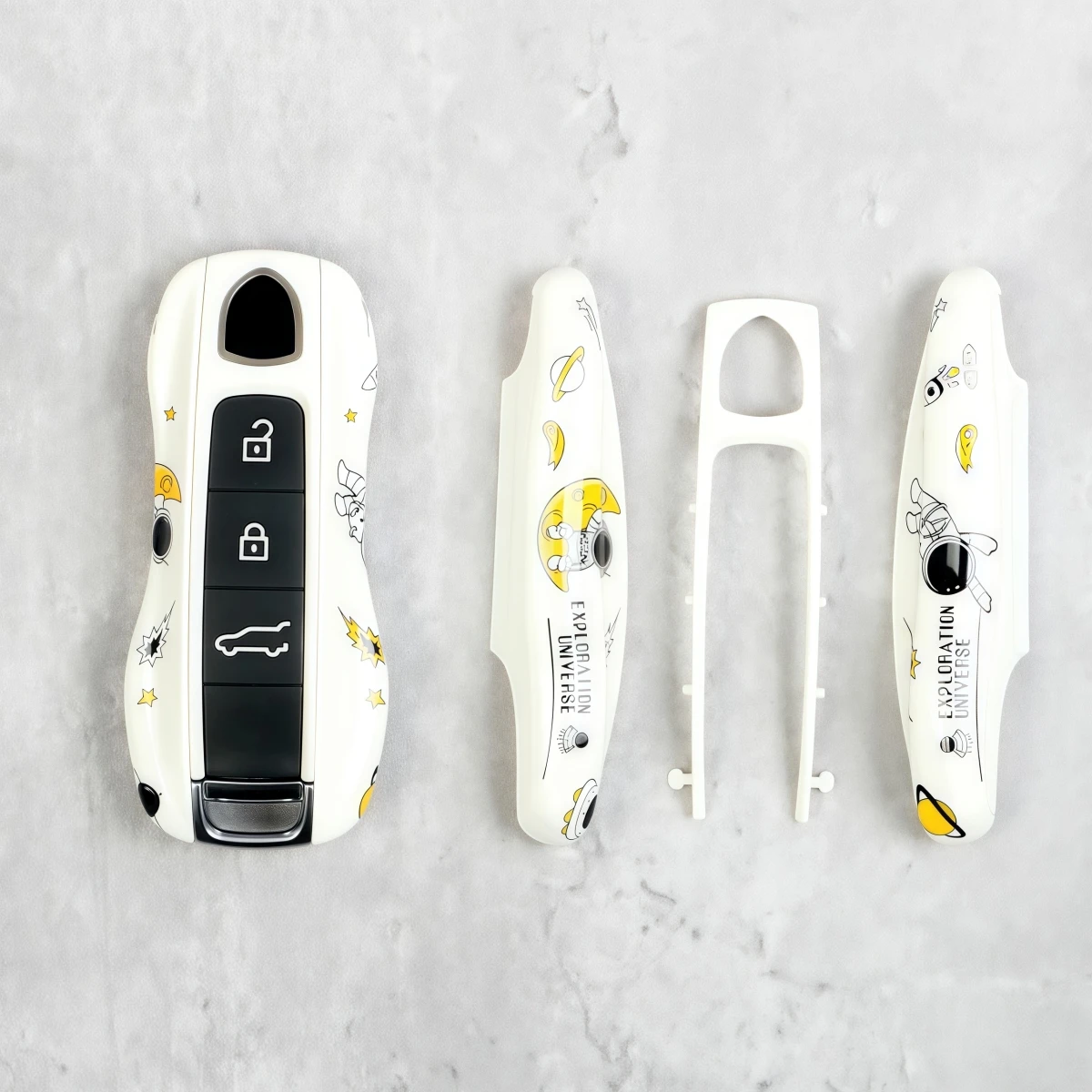 Custodia protettiva per modifica chiave auto adatta per Porsche Macan/Panamera/718/Cayenne/911 Custodia protettiva per chiave astronauta