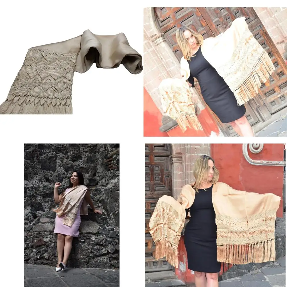 

Традиционная мексиканская шаль ручной работы — стиль Санта-Мария del Rio, идеально подходит для культурных мероприятий и подарков