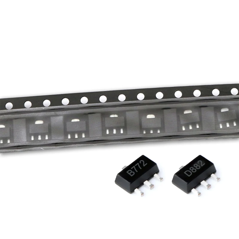 50PCS 2SB772 B772 SOT-89 D882 2SD882 SMD PNP Medium Power Transistor