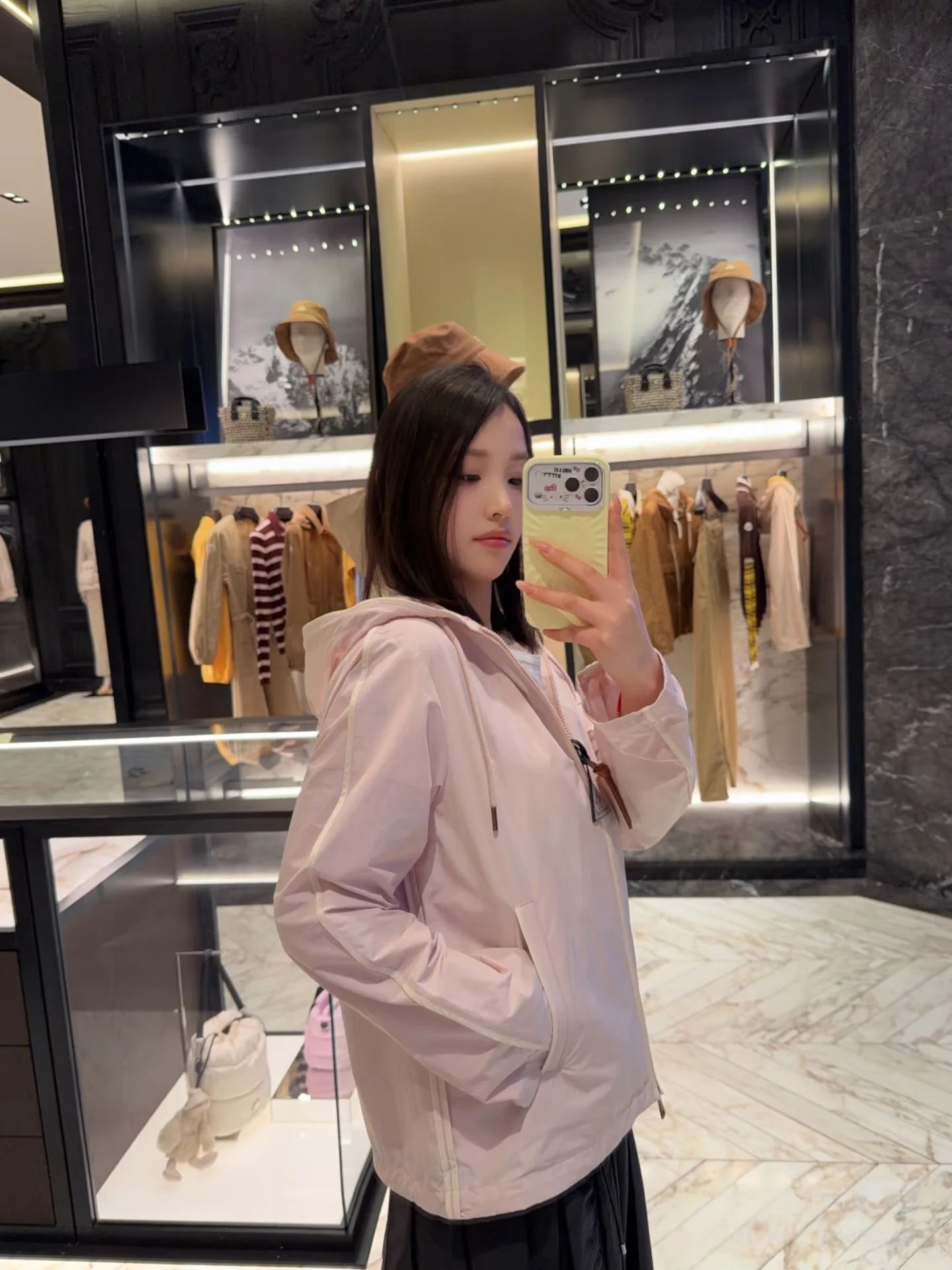 

Spring Summer Casual Hooded Jacket Women's Loose Fit Nude Color High End Non Transparent Sun Protection Clothing Zipper Pocket