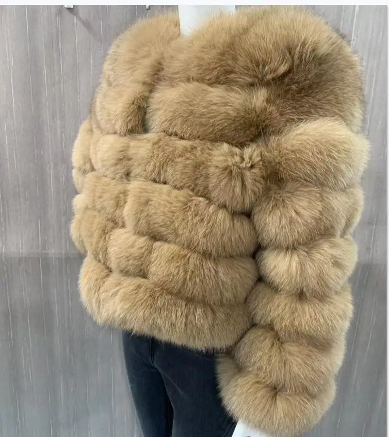 Real Fur Coat Women\'s Winter Warm Natural Fox Fur Coat High Quality  Luxury Fashion 50cm Short Jacket Wholesale Hot