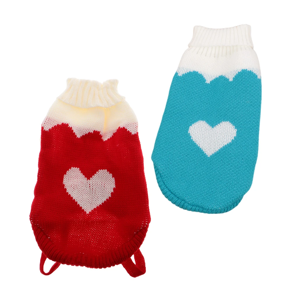 

2Pcs Pet Sweaters Knitted Turtleneck Winter Warm Dog Clothes for Small Medium Large Puppy Cat Clothing Dog Apparel
