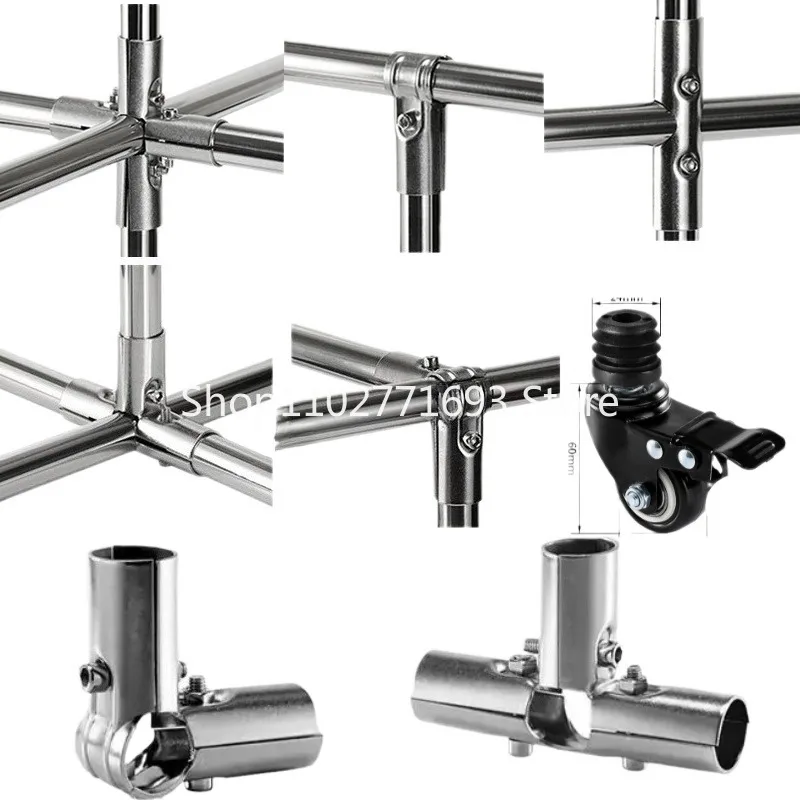 

25mm Tube Pipe ClampTube Connector for DIY Clothes Display Rack Stainless Steel Support Holder Fixed Clamp Furniture Hardware