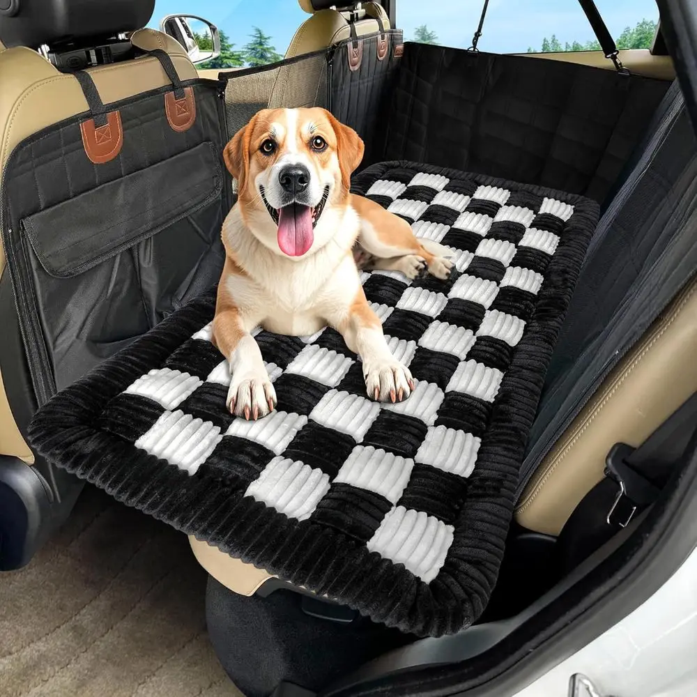 

Non-Slip Car Seat Cover for Dogs, Plaid Travel Blanket, 50x24.6, Chew-Resistant & Easy to Clean