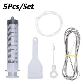 5-Piece Refrigerator Drain Hole Cleaning Kit – Includes Brush and Steel Wool for Clogged Drain and Water Outlet Cleaning