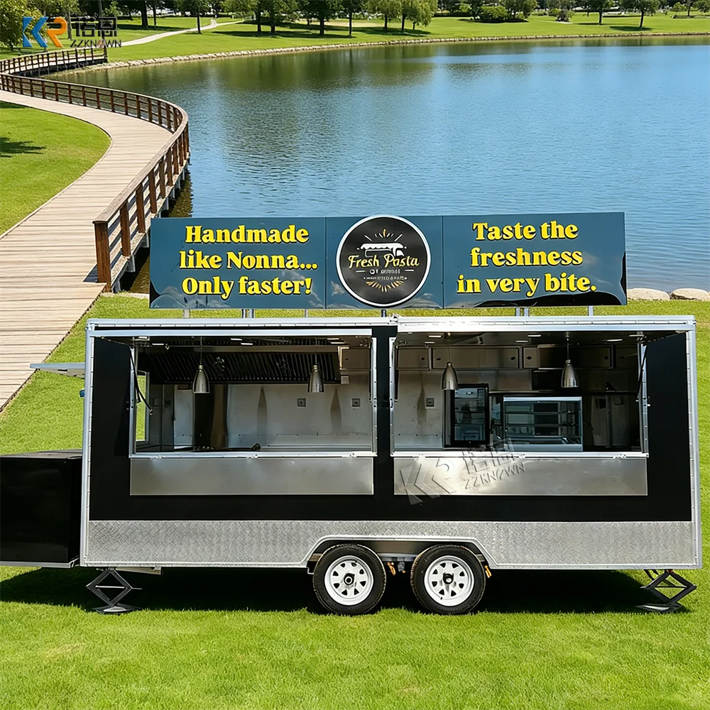 

Street Vending Burger Pizza Taco Food Truck Catering Trailer Snack Pizza Cart Mobile Catering Unit Trailer Fully Equipped