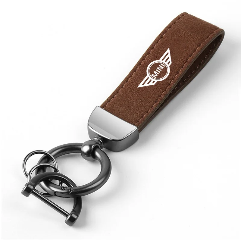 Suede Leather Car Styling Keychain Charm Pendant Metal Keyring For Mini Cooper One JCW F54 F55 F56 F57 F60 R50 R52 R53 R55 R5