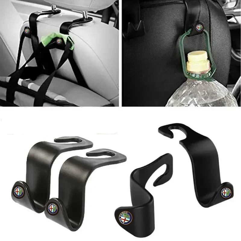 Portaequipajes con gancho para reposacabezas de coche, estante de almacenamiento para respaldo de asiento para Alfa Romeo Giulia Giulietta MiTo Stelvio Tonale 4C Volante Gloria