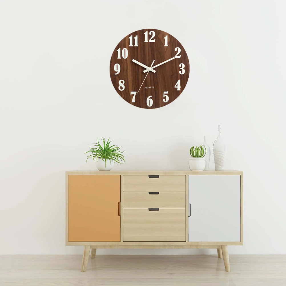 

12 Inch Wall Round Wall Clock Clock Round Luminous Vintage Hanging Clocks for Living Room Bedroom Office Decorative