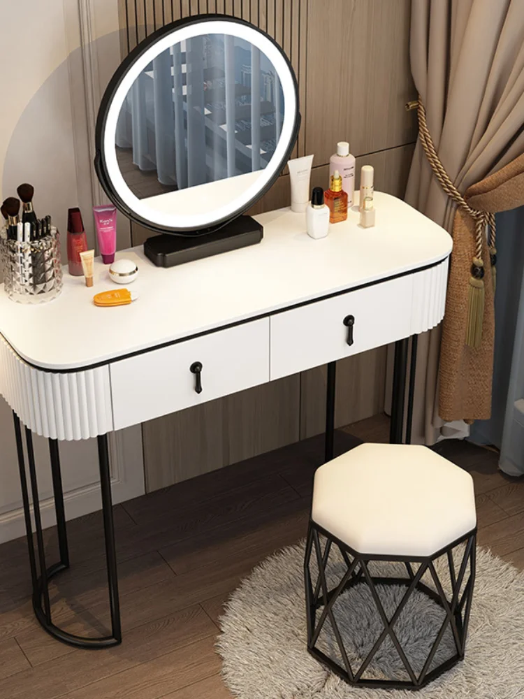 Ins Style Bedroom Girls' Modern Style Super Mini Dressing Table Dressing Table Storage Cabinet Integrated