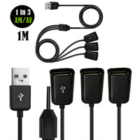 USB Charging Cable 2.0 Data Cable Car/Car/Power Connection Cable Computer USB 1/3