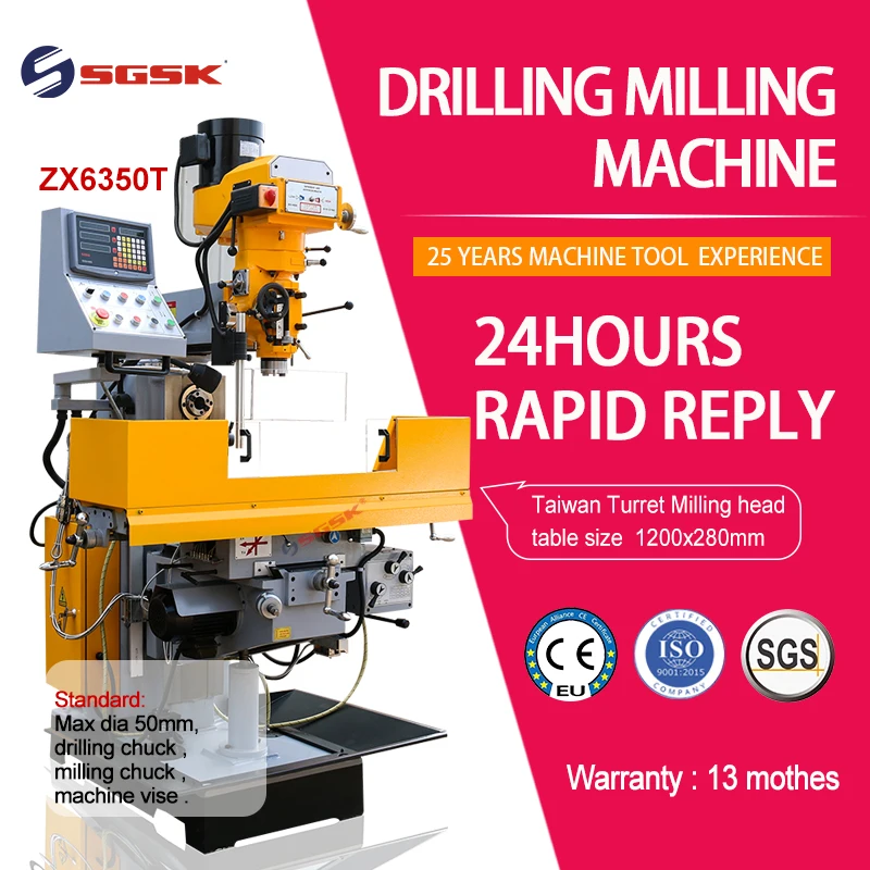 SGSK Turret milling variable speed milling drilling machine ZX6350T milling and drilling machine