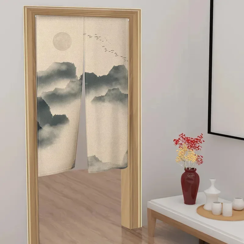 Japanese-Style Warm Curtain Linen Half-Curtain - Mountain Lodge Izakaya Style For Kitchen Entrance Home Decor