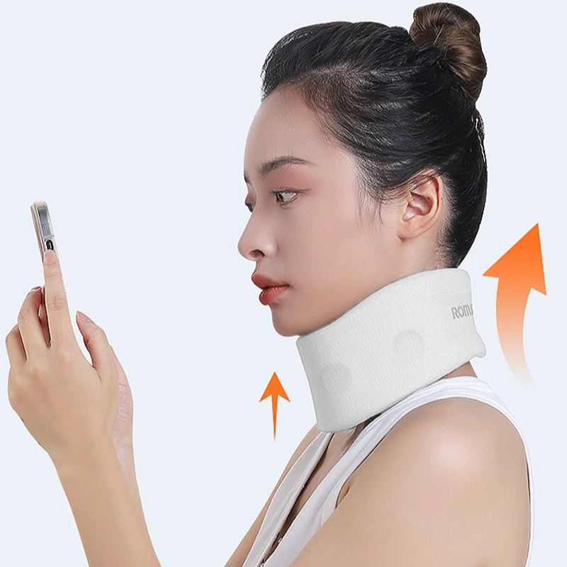 Collarín cervical para el hogar para reducir la carga en la cabeza y el cuello, proteger el cuello y la columna cervical, y fijar el collarín para corrección y terapia.