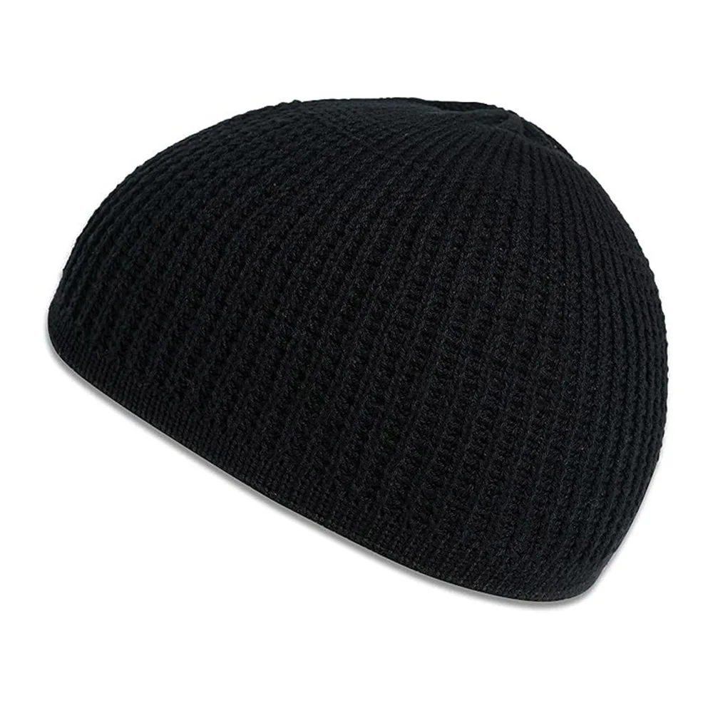 

Новая однотонная кепка Kufi, повседневная вязаная шапка с черепом, дышащая вязаная крючком шапка для женщин