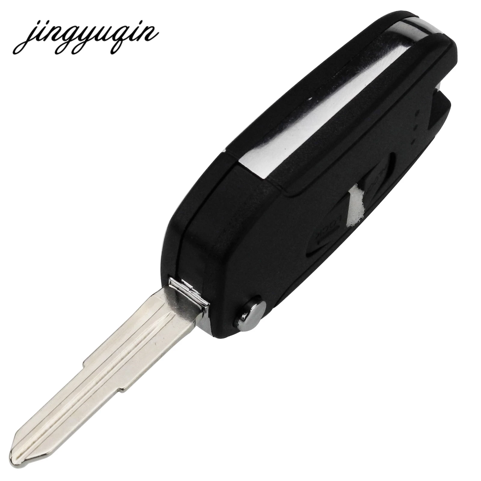 Jingyuqin 10Pcs Dimodifikasi untuk Mitsubishi Lancer EX Evolusi Grandis Outlander Kosong Kunci Shell Fob Penutup Kiri Blade Flip Lipat