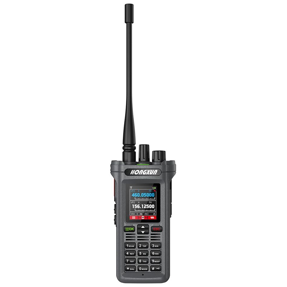 

HX GP-15 Professional Outdoor Walkie Talkie for Hunting UHF/VHF Type-C/Dock Charging 1.77" Color Screen Large-Capacity Battery
