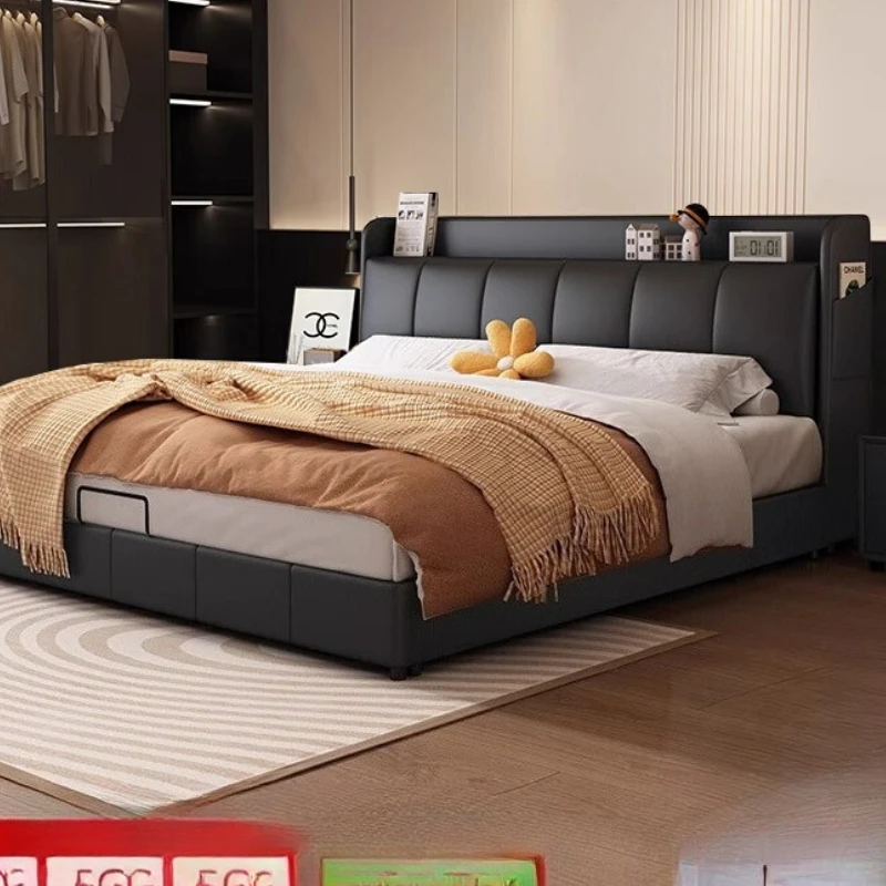 Modern Cheapest Double Bed American Black White Intermediate Double Bed Soft Hard Muebles Para El Hogar Bedroom Furniture