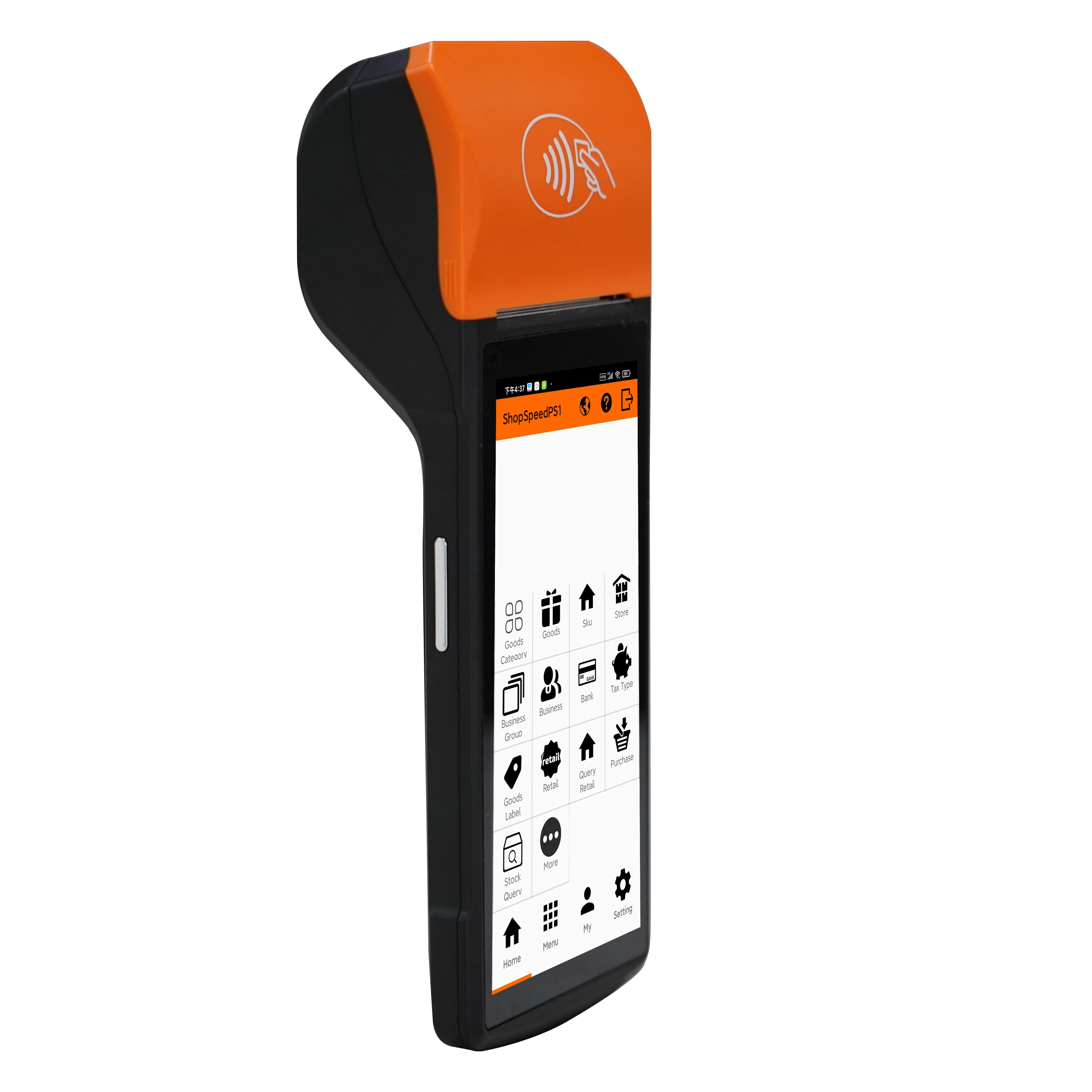 

Handheld Pos Android Terminal With Barcode Scanner 5.5 Inch Point Touch Pos System Credit Card Handle Mobile Pos
