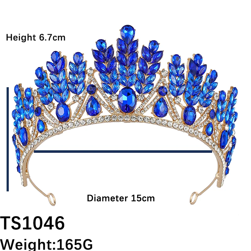 تاج الزفاف - غطاء رأس زفاف فاخر من الكريستال المتلألئ وحجر الراين على شكل ريشة وليمة الملكة والأميرة