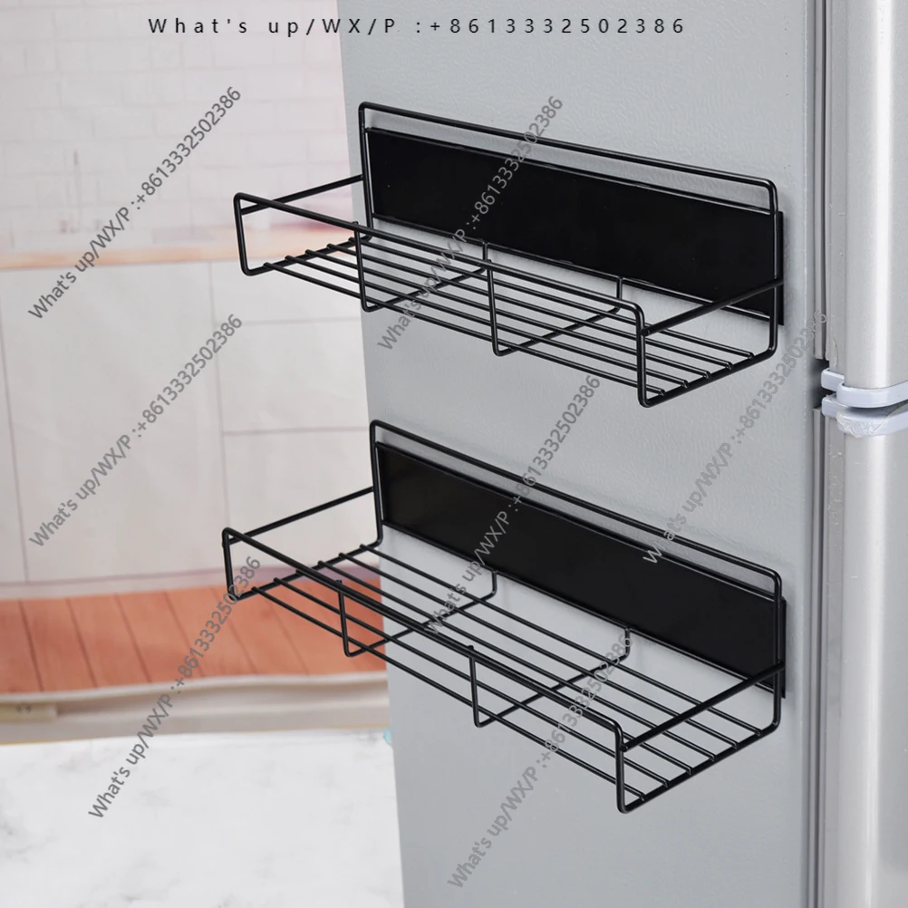 2PCS Magnetic Spice Rack For Refrigerator Magnetic Shelf Cabinet Hanging