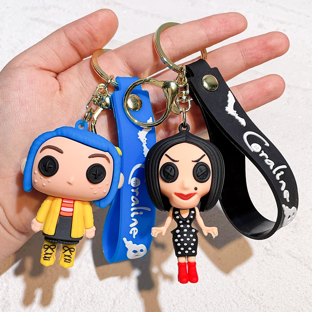 New Mother Ghost keychain necklace Caroline cartoon character keychain cartoon creative pendant