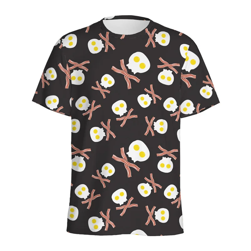 3D Printed Multi Color Eggs Graphic T Shirt For Men Women Short Sleeves Round Neck Funny Fried Egg Tees Tops New In Mens Tshirts