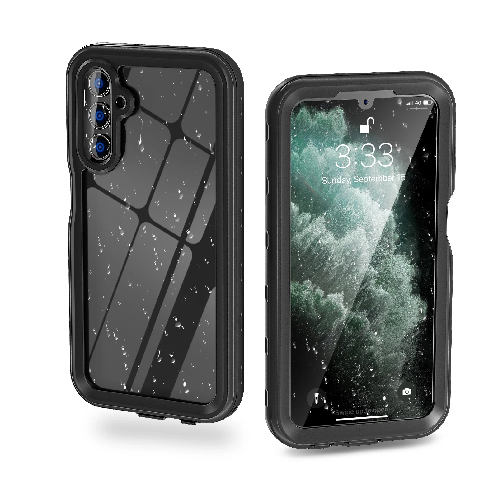 ShellboxPC+TPU Built-in Screen Protector Anti-slip Rugged Drop Resistant IP68 Waterproof Phone Case for SamsungA15-5G A24-4G A32