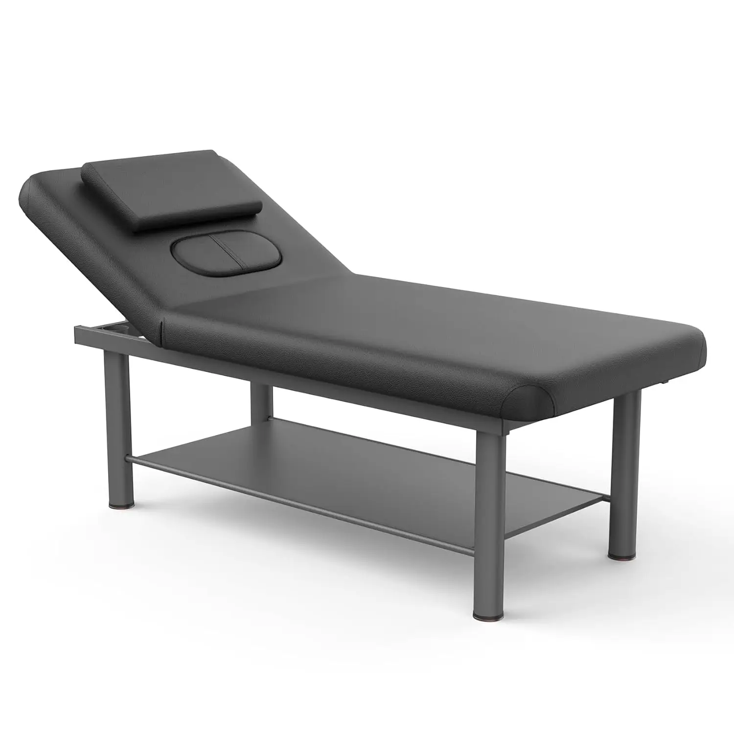 

Heavy Duty Stationary Massage Table Adjustable Backrest Spa Facial Therapy 31.5in Metal PU Leather Customized