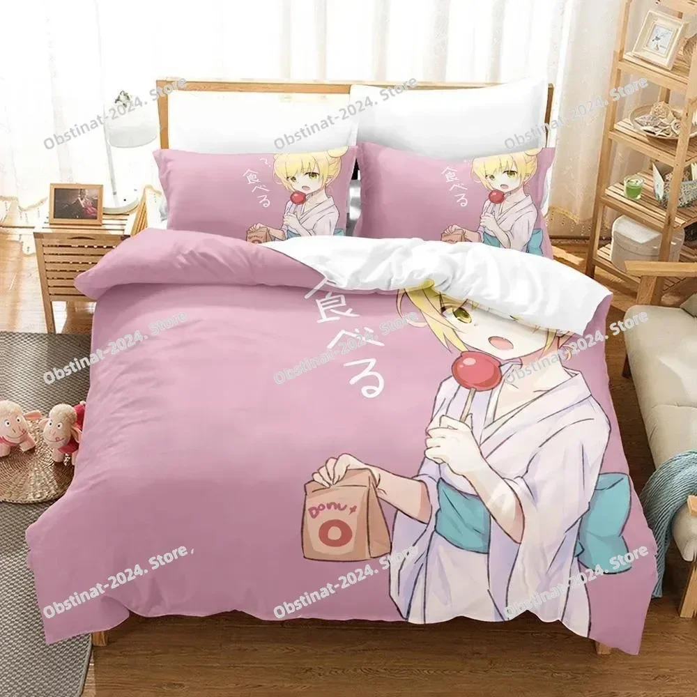 Fashion Anime Monogatari Series Bedding Set Printed Bed Set With Pillowcase Bed Duvet Cover Single Double Queen Super King Size