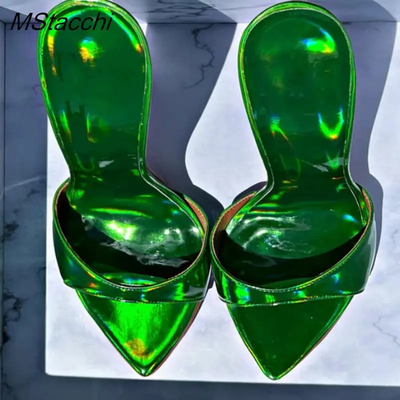 Laser Dazzling Color Sandals For Women Slippers Summer Star Style Very High Heel Shoes Peep Toe Ladies Stiletto Sandals 2026