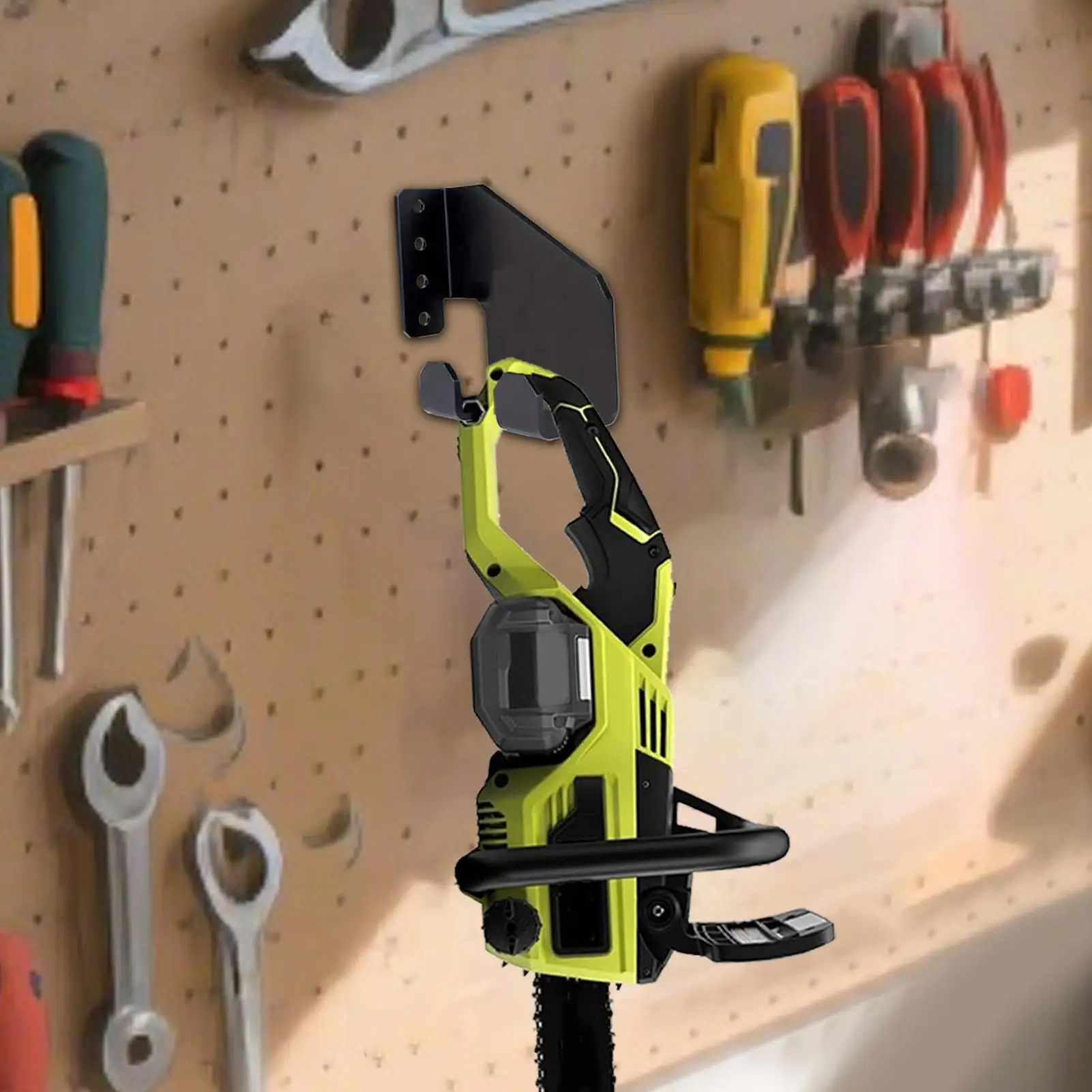 Chainsaw Holder Carbon Steel Garden Tool Organizer Holder Space-Saving Design Garage Tool Storage Rack For Chain Saw Hand Saw