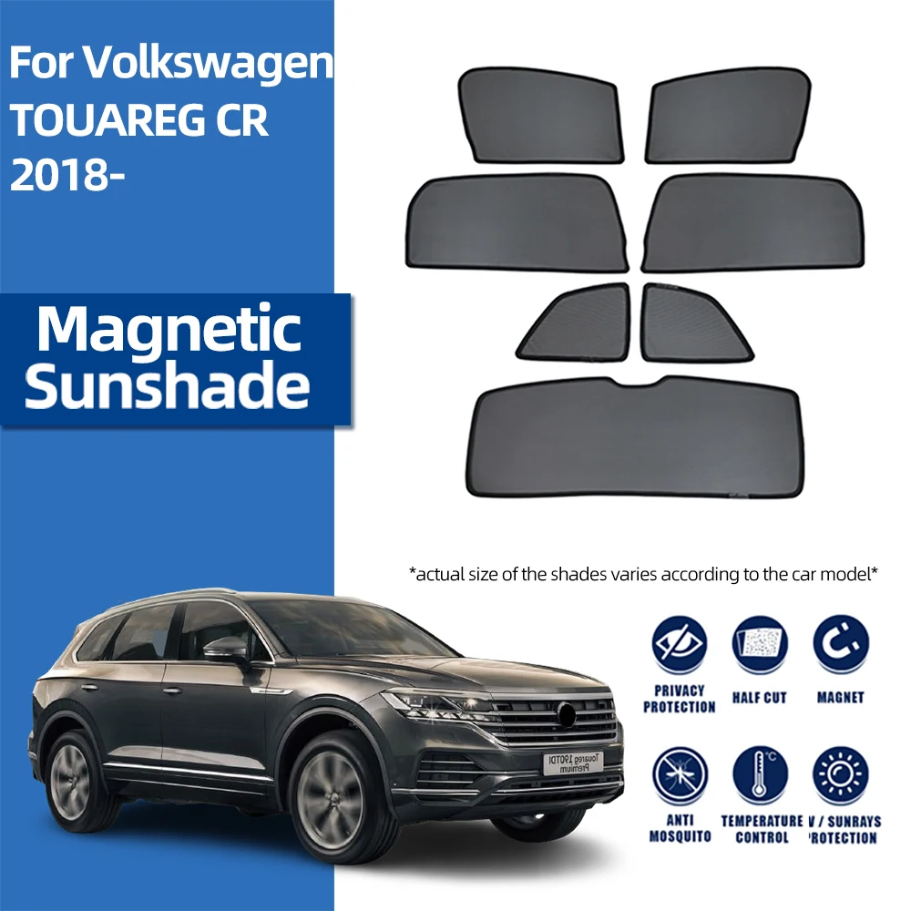 For Volkswagen VW TOUAREG CR 2019-2024 Magnetic Car Sunshade Visor Front Windshield Curtain Rear Side Baby Window Sun Shade