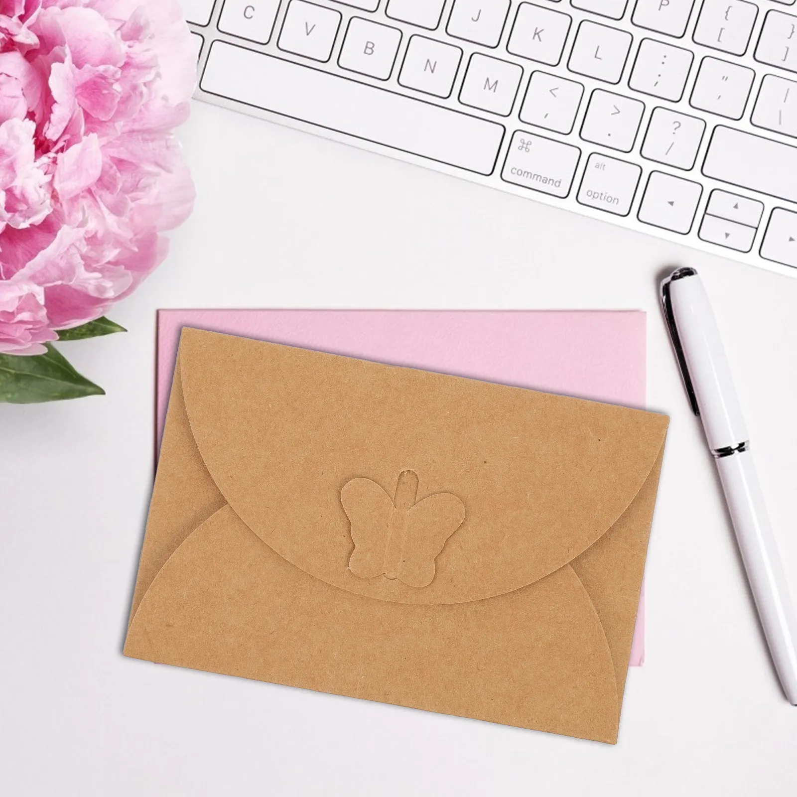 50Pcs Classic Kraft Envelopes Sturdy Brown Paper Envelopes for Handwritten Letters Vintage Stationery Gift Packaging Calligraphy