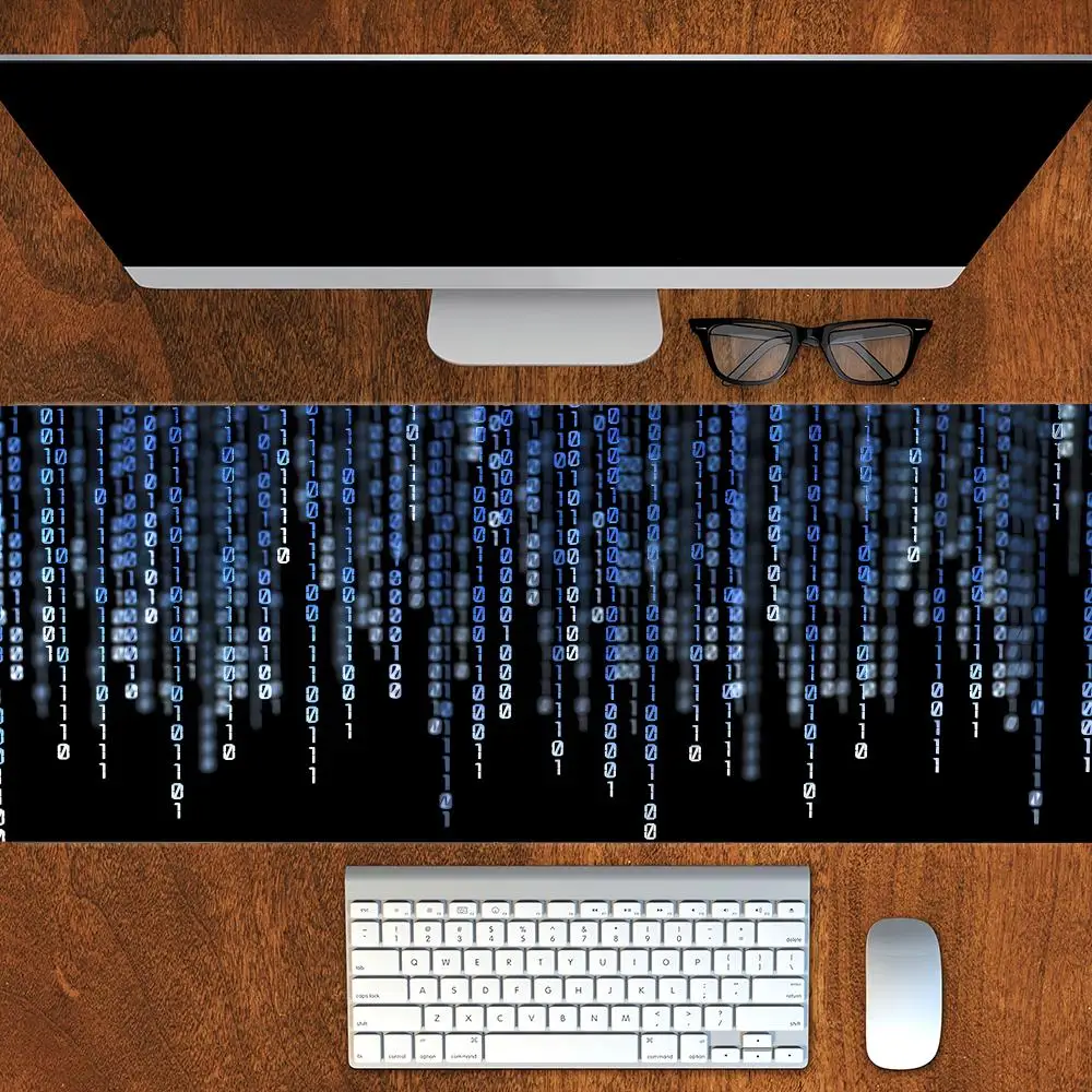 

Mouse Pad Gamer Rug Matrix Binary Code Mouse Pad Deskmat Desktop Table Mat Pc Gaming Computer Desk Protector HYB XXC Accessories