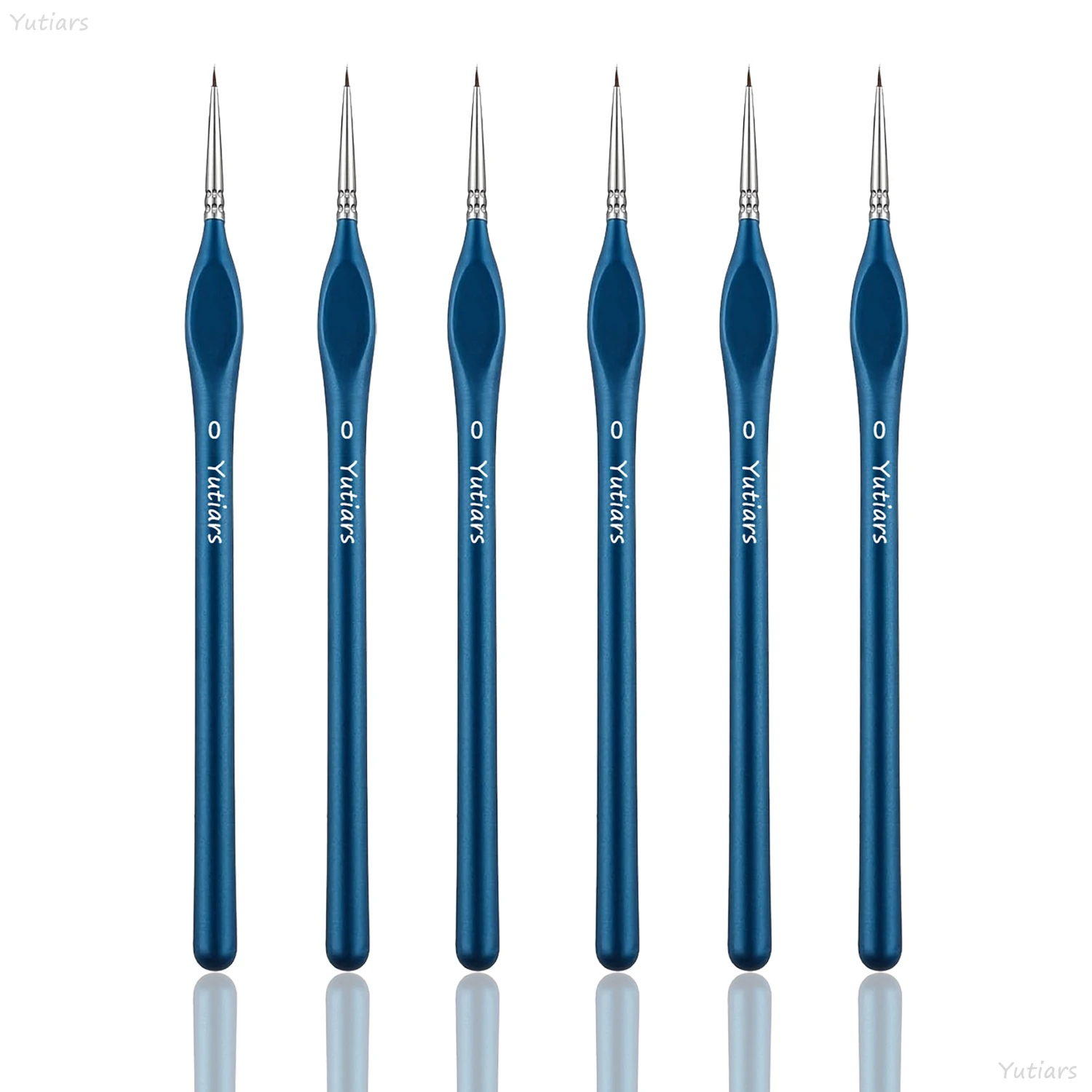 6 Pcs Ultra Fine Black Tip Paintbrush Set Nylon Hair For Acrylic Mini Model Painting Miniature Detail Thin Professional Brushes